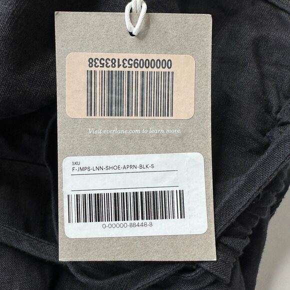 Everlane 100% Linen Shoestring Jumpsuit Black Women Small NWT Lagenlook Pockets - Picture 12 of 15